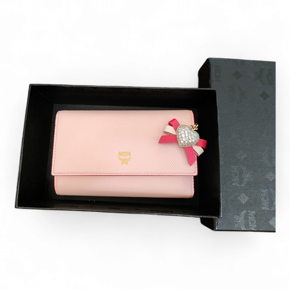 MCM Mina Heart Charm Medium Three-Fold Wallet - Picture 1 of 10